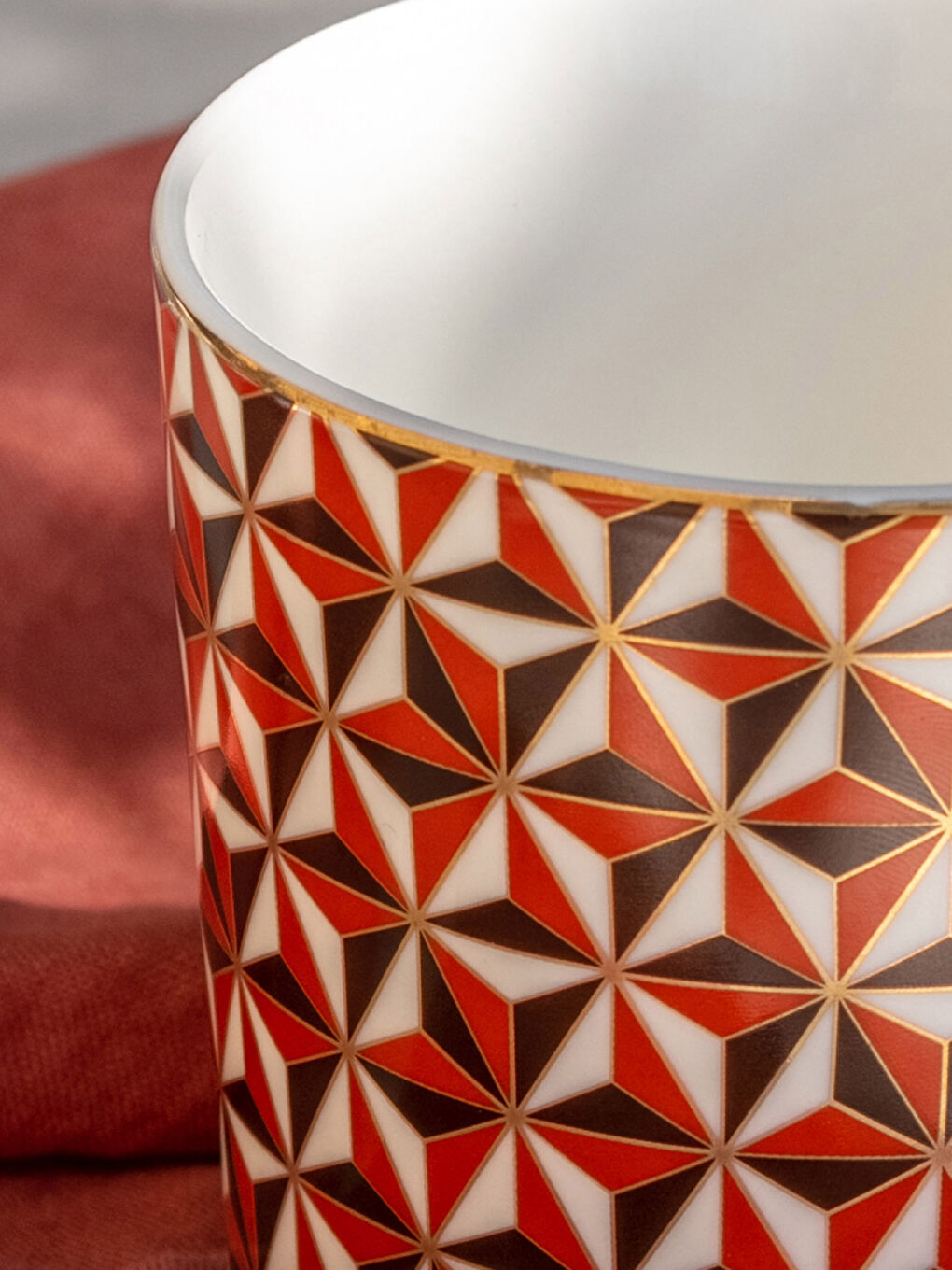 Geometric Patterned Porcelain Mug 360 Ml -W25057Z8-F9C