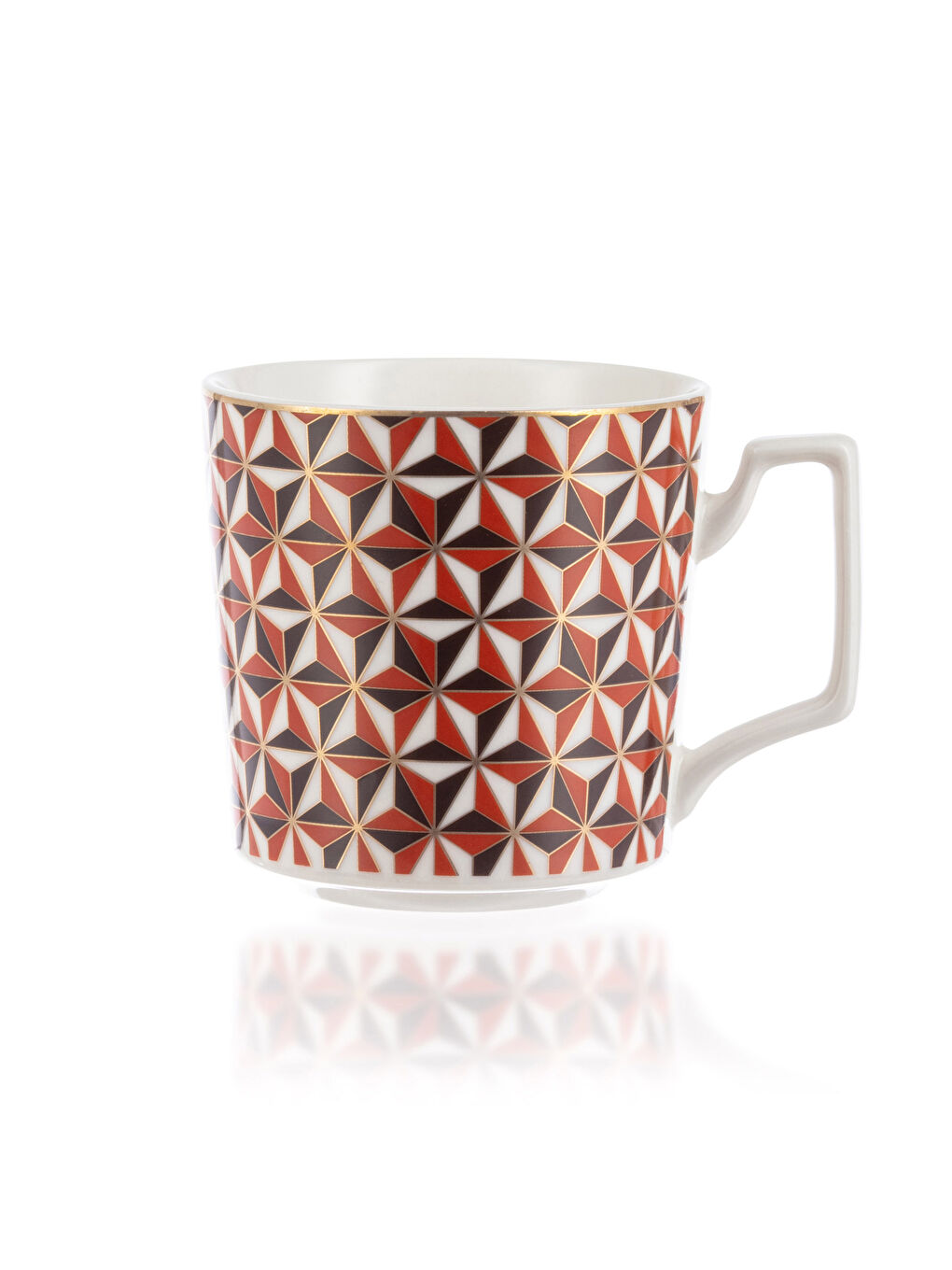 Geometric Patterned Porcelain Mug 360 Ml -W25057Z8-F9C
