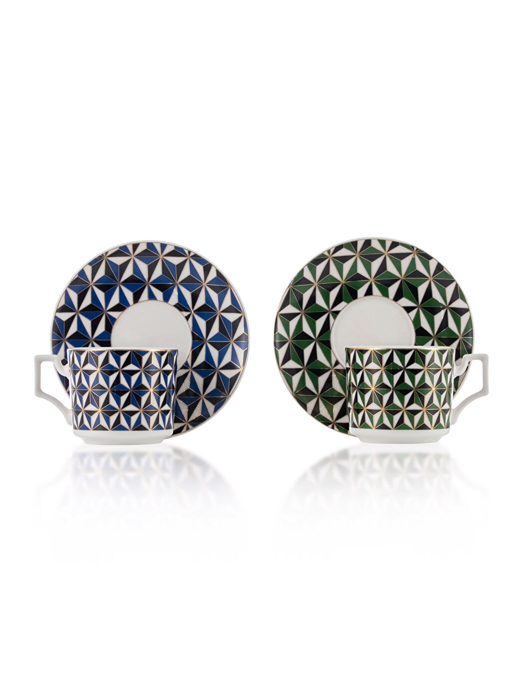 Set de Cești de Cafea din Porțelan Imprimat de 2 Bucăți-5