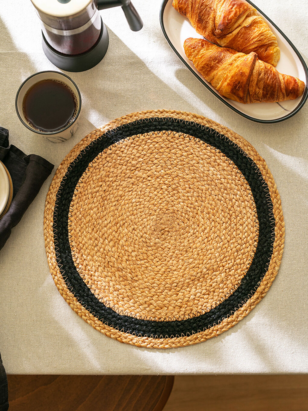 Gemustertes Jute-Tischset 35x35 cm-1