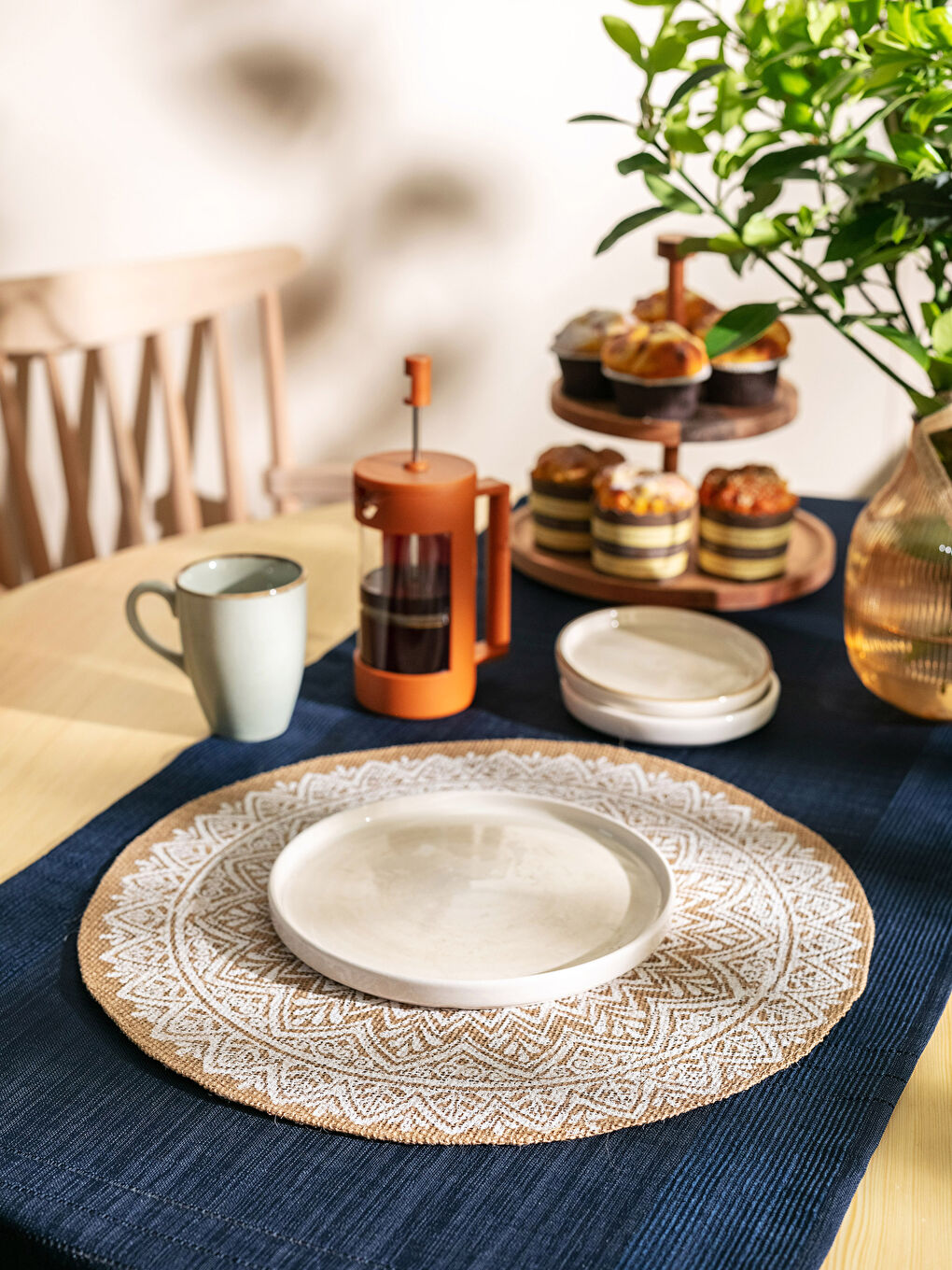 Ethnic Pattern Jute Placemat 40x40 Cm -W26293Z8-LU7