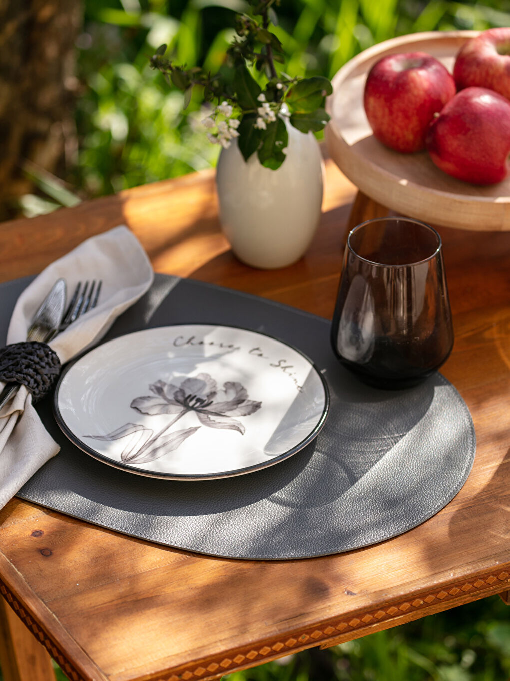 Gri Oval Köşeli Amerikan Servis 30x40 cm