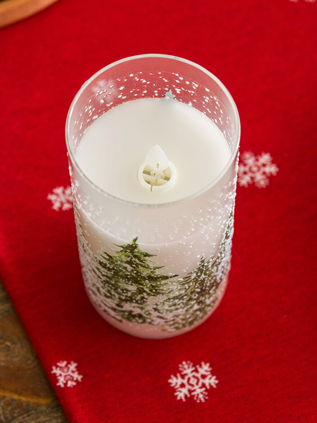 Gri Yılbaşı Temalı Dekoratif Bardak Mum-2