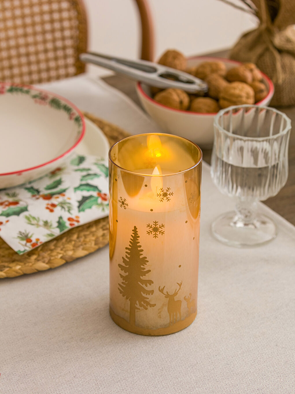 LCW HOME Weihnachtlich Dekorative Glas Kerze -W27492Z8-LS0