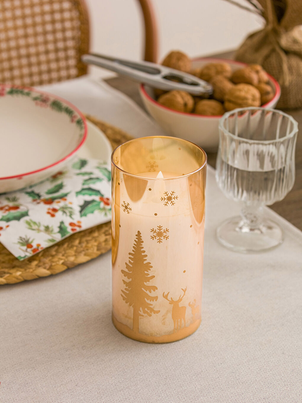 LCW HOME Weihnachtlich Dekorative Glas Kerze -W27492Z8-LS0