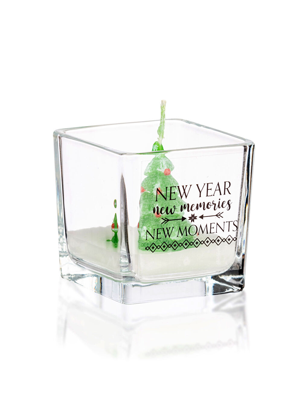 Siyah Yılbaşı Temalı Dekoratif Mum 5x5 cm-4