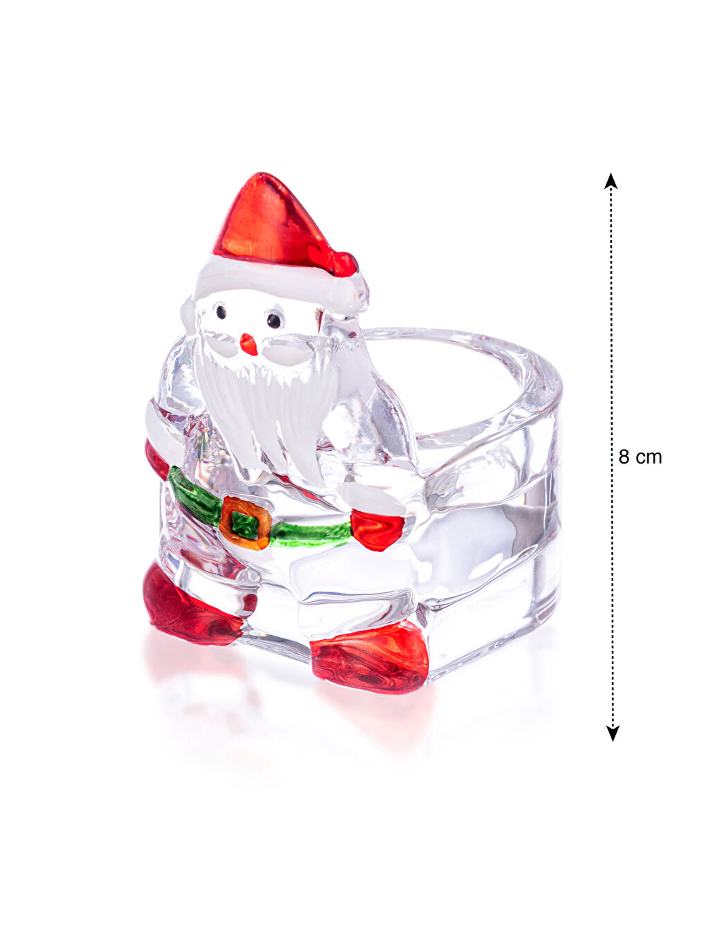 Коледна Тематична Стъклена Стойка за Свещ-3