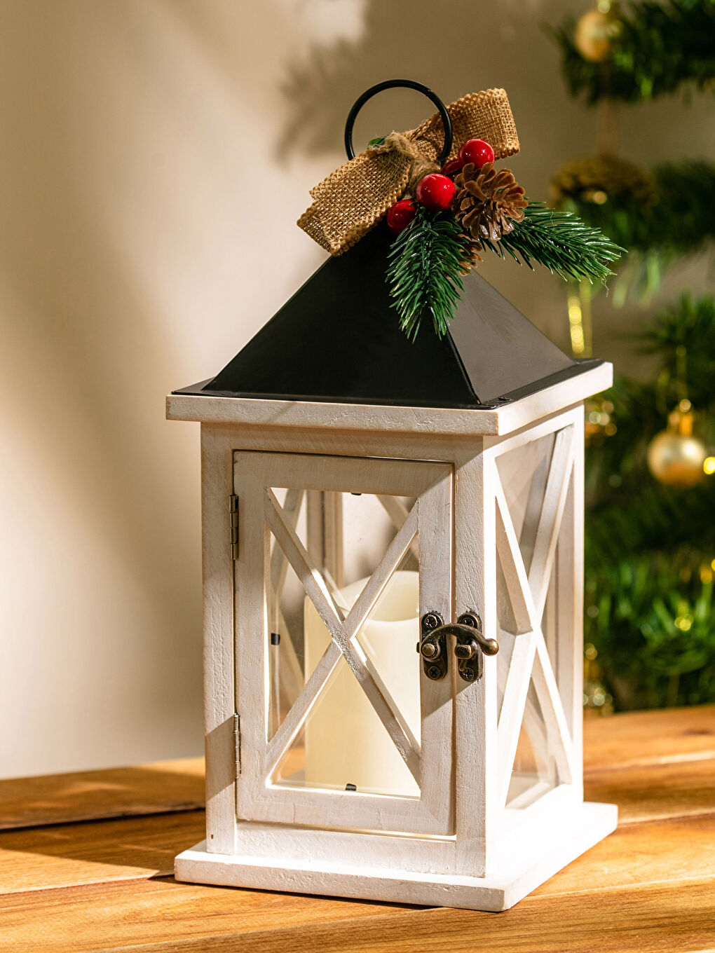 Christmas Themed Wooden Decorative Lighting 16x38 Cm-1