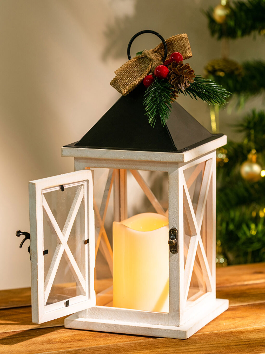 Christmas Themed Wooden Decorative Lighting 16x38 Cm-2