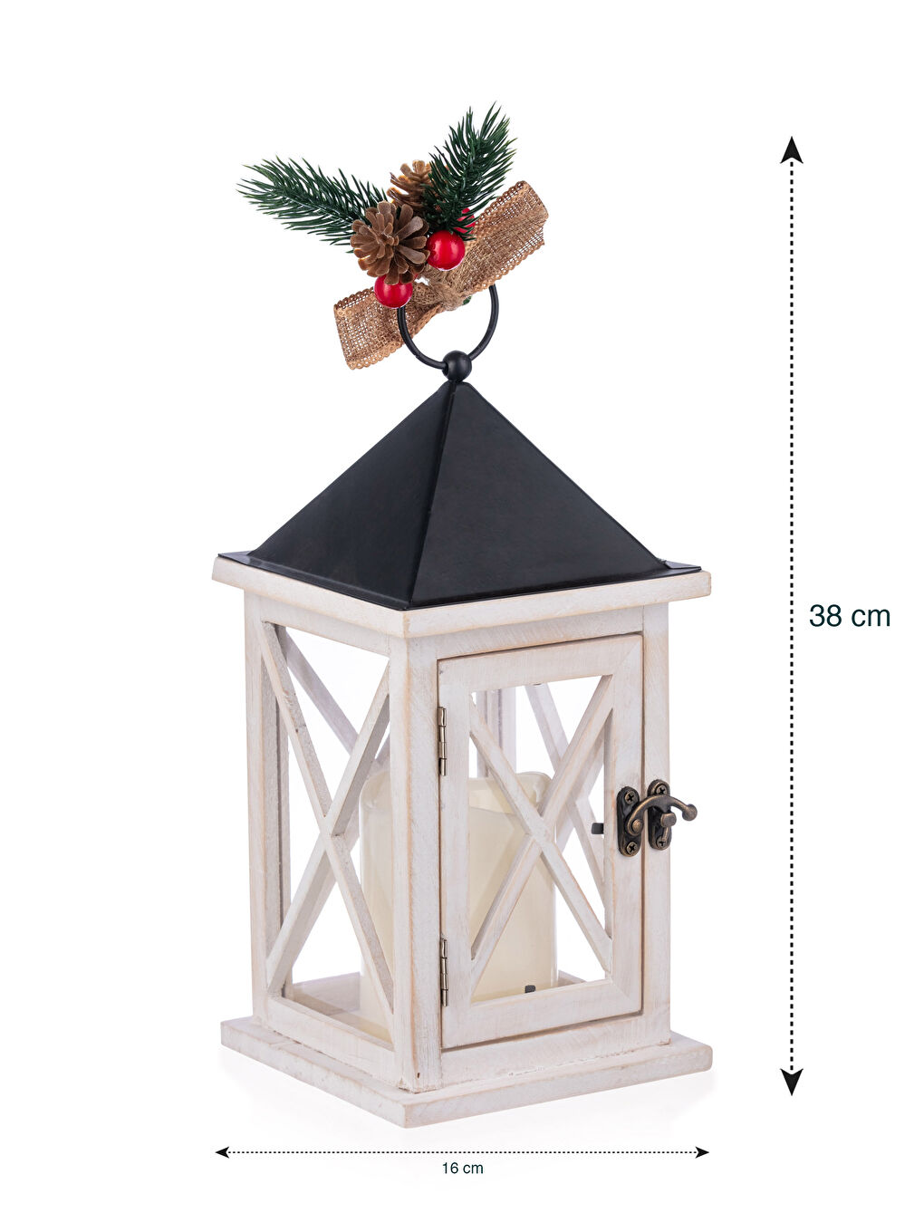 Christmas Themed Wooden Decorative Lighting 16x38 Cm-5