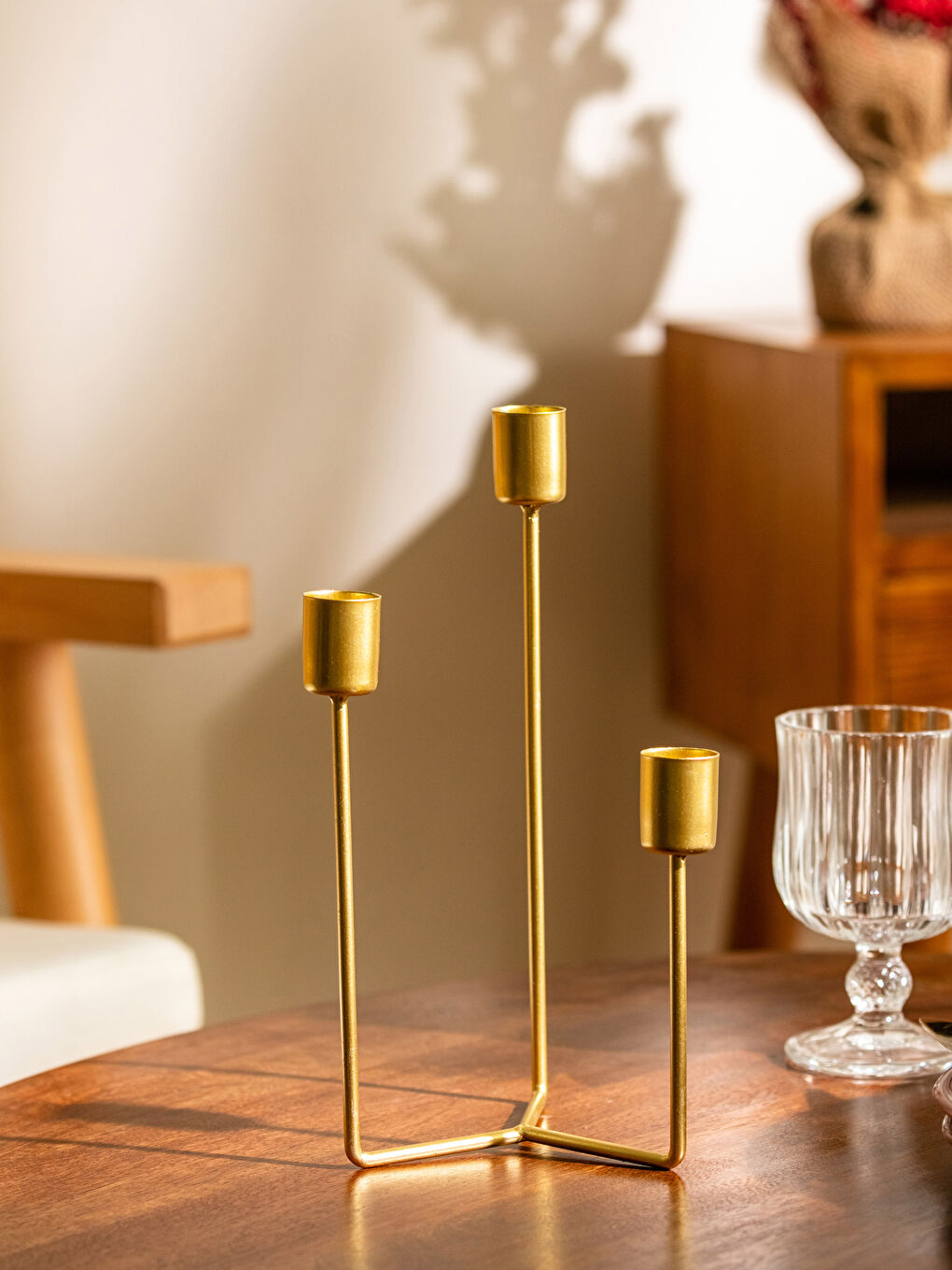 Christmas Themed Metallic Candlestick Candle Holder 22 Cm-1