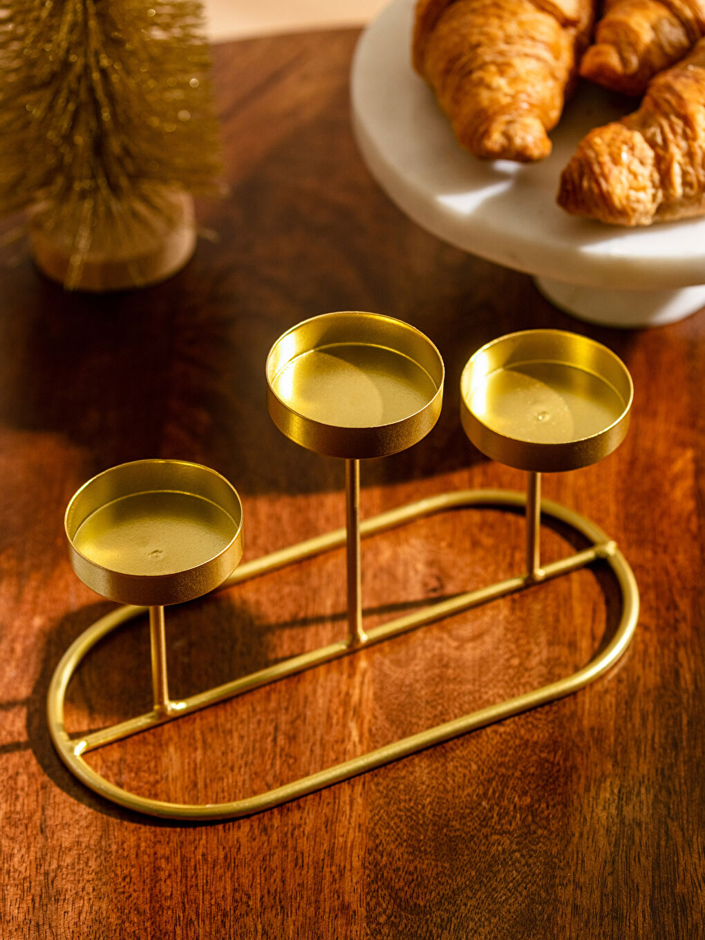 LCW HOME Christmas Themed Metallic Candlestick Candle Holder 20x13 Cm -W27580Z8-J5T