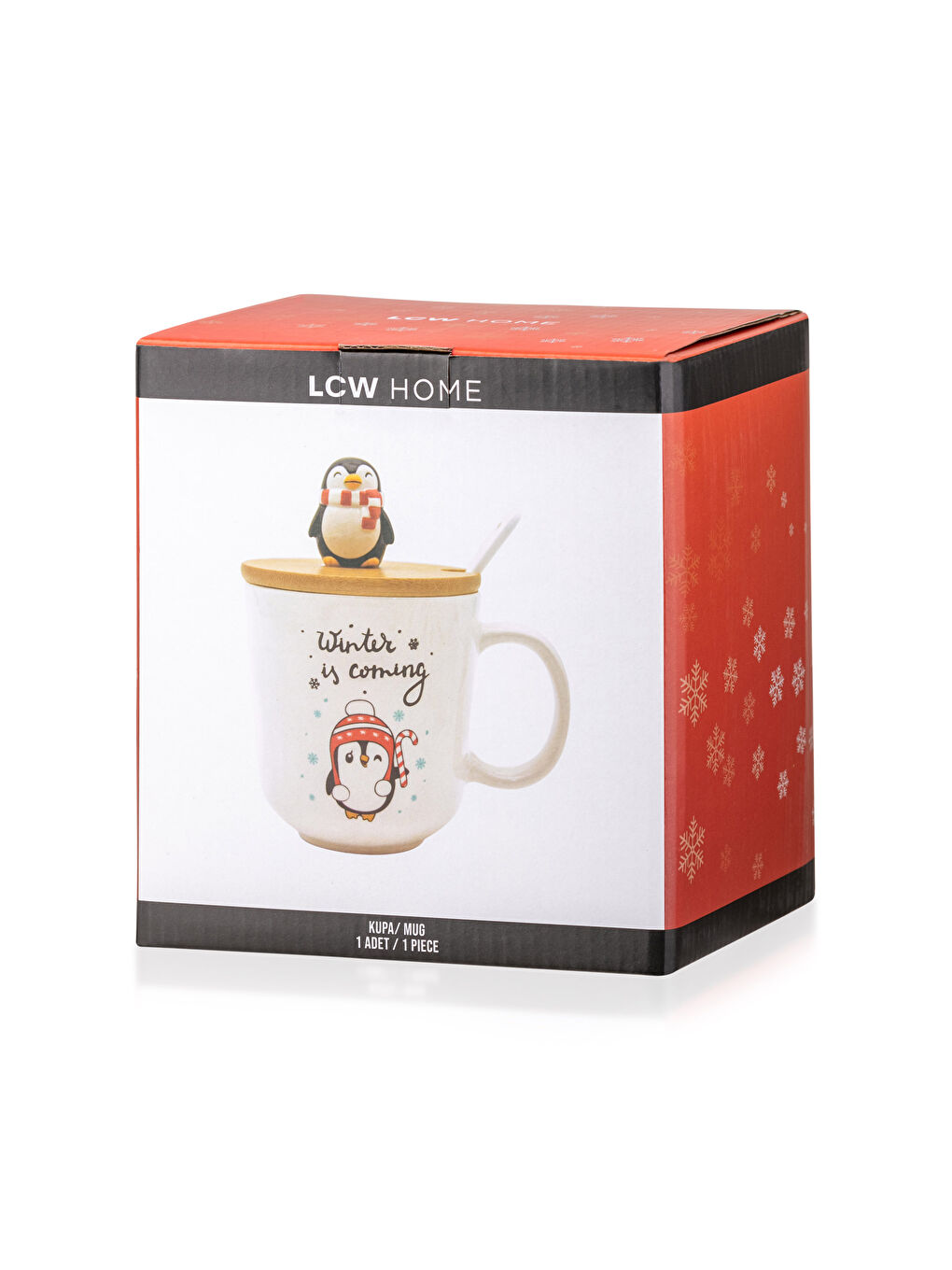 LCW HOME Božićna keramička šolja sa poklopcem 435 ml -W27635Z8-F9C