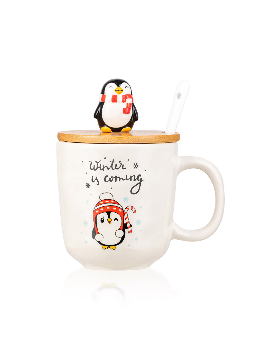 LCW HOME Božićna keramička šolja sa poklopcem 435 ml -W27635Z8-F9C