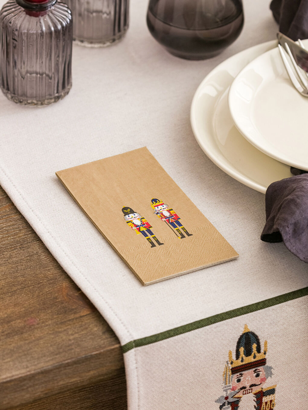 LCW HOME Christmas Themed Printed Paper Napkin 10 Pcs 8x16 Cm -W27677Z8-F9C