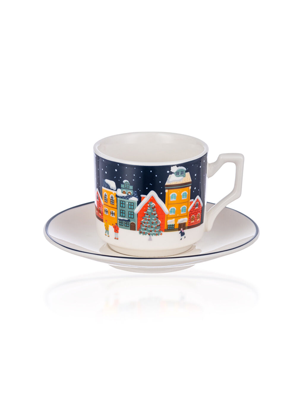 Karışık Yılbaşı Temalı Kahve Fincan Takımı 2'li-4