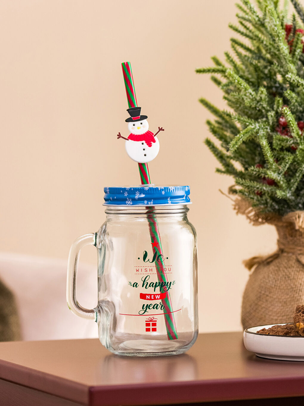 Lcw Home Verre à soda à thème de Noël avec paille 500 ml -W28098Z8-F9C