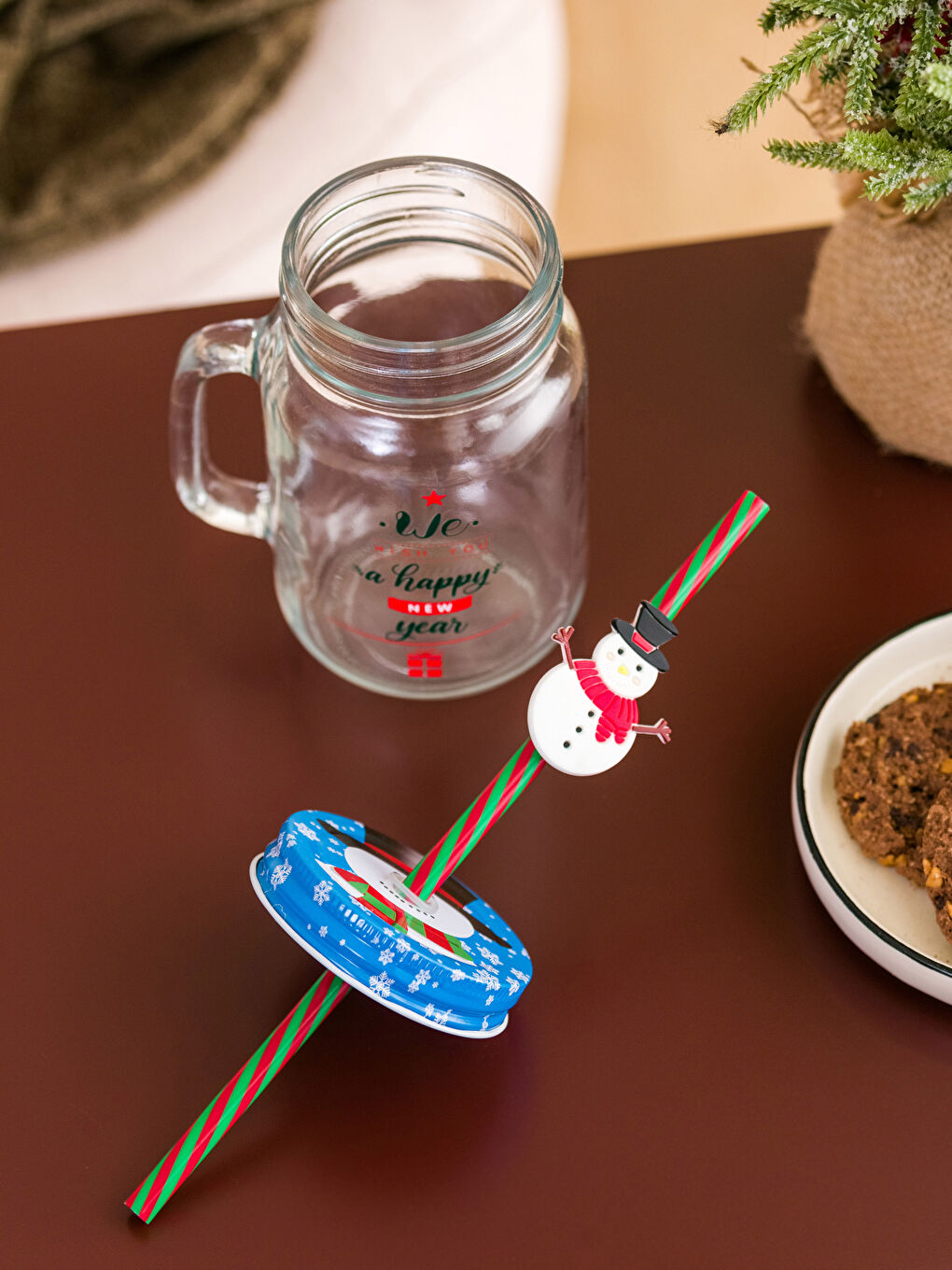 Lcw Home Verre à soda à thème de Noël avec paille 500 ml -W28098Z8-F9C