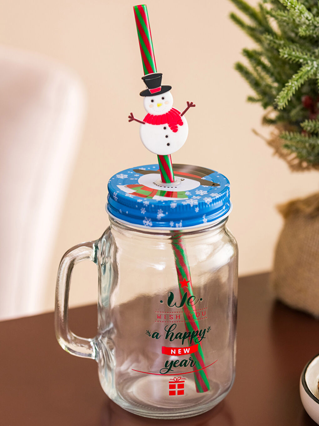 Lcw Home Verre à soda à thème de Noël avec paille 500 ml -W28098Z8-F9C