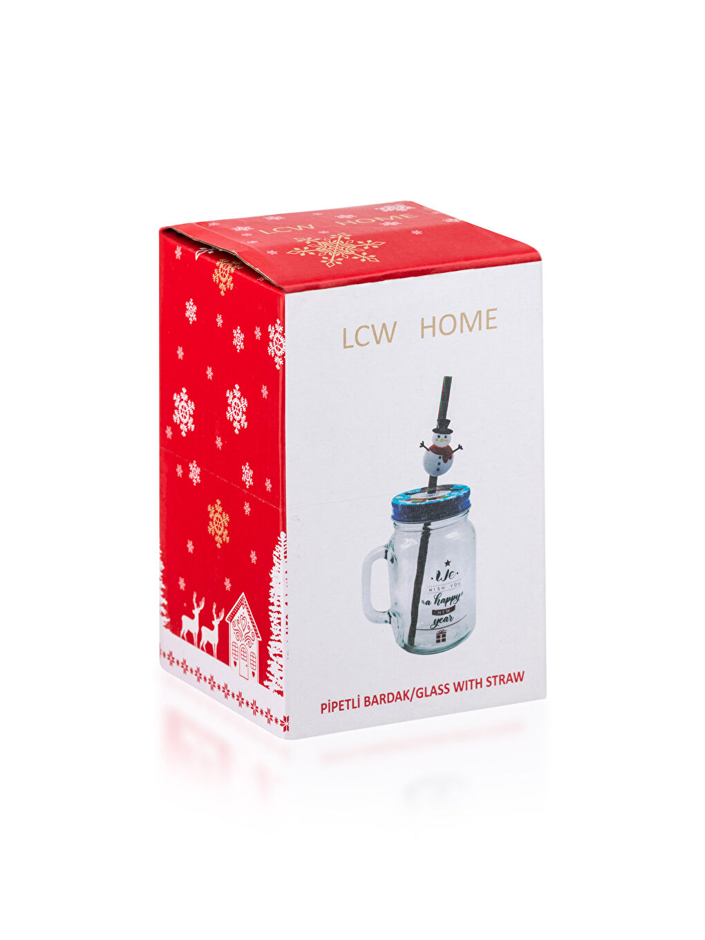 Lcw Home Verre à soda à thème de Noël avec paille 500 ml -W28098Z8-F9C