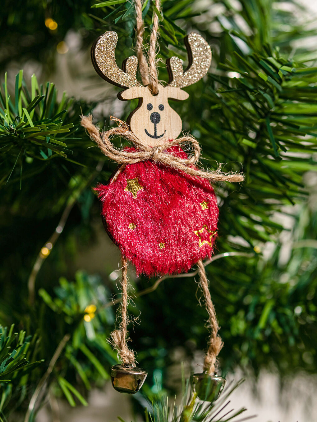 Hanging Wooden Deer Christmas Ornament 20 Cm-1