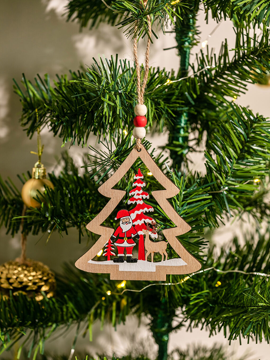 LCW HOME Wooden Pine Christmas Ornament 20 Cm -W28335Z8-F9C