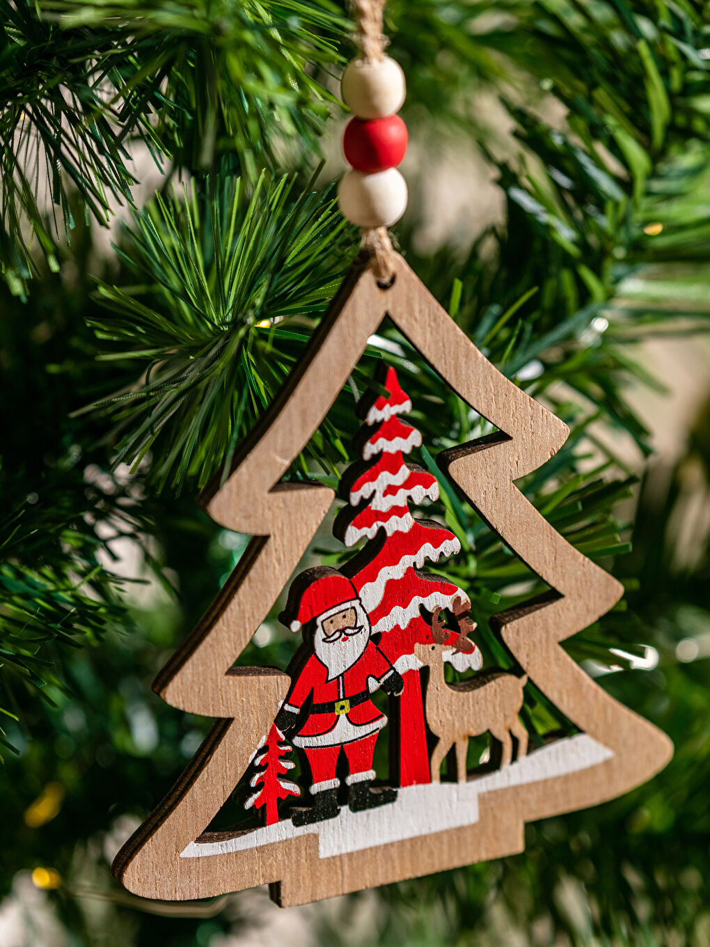LCW HOME Wooden Pine Christmas Ornament 20 Cm -W28335Z8-F9C