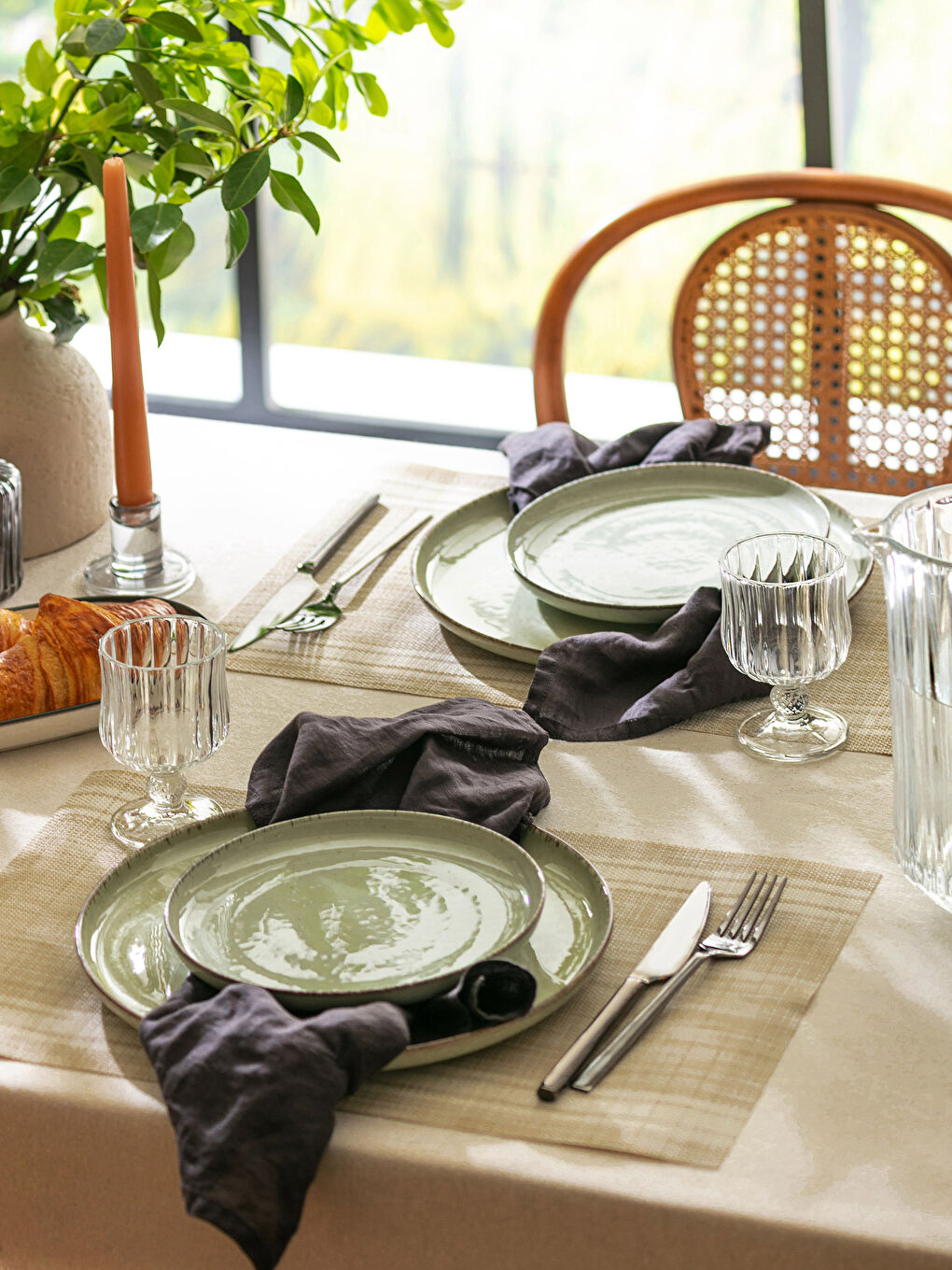 Set de table rayé 4 pièces 45x30 cm