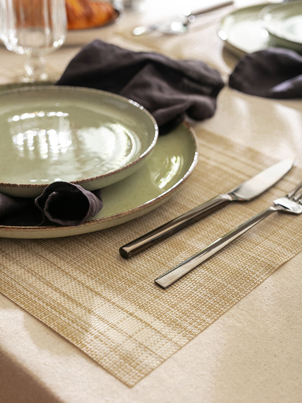 Set de table rayé 4 pièces 45x30 cm-2