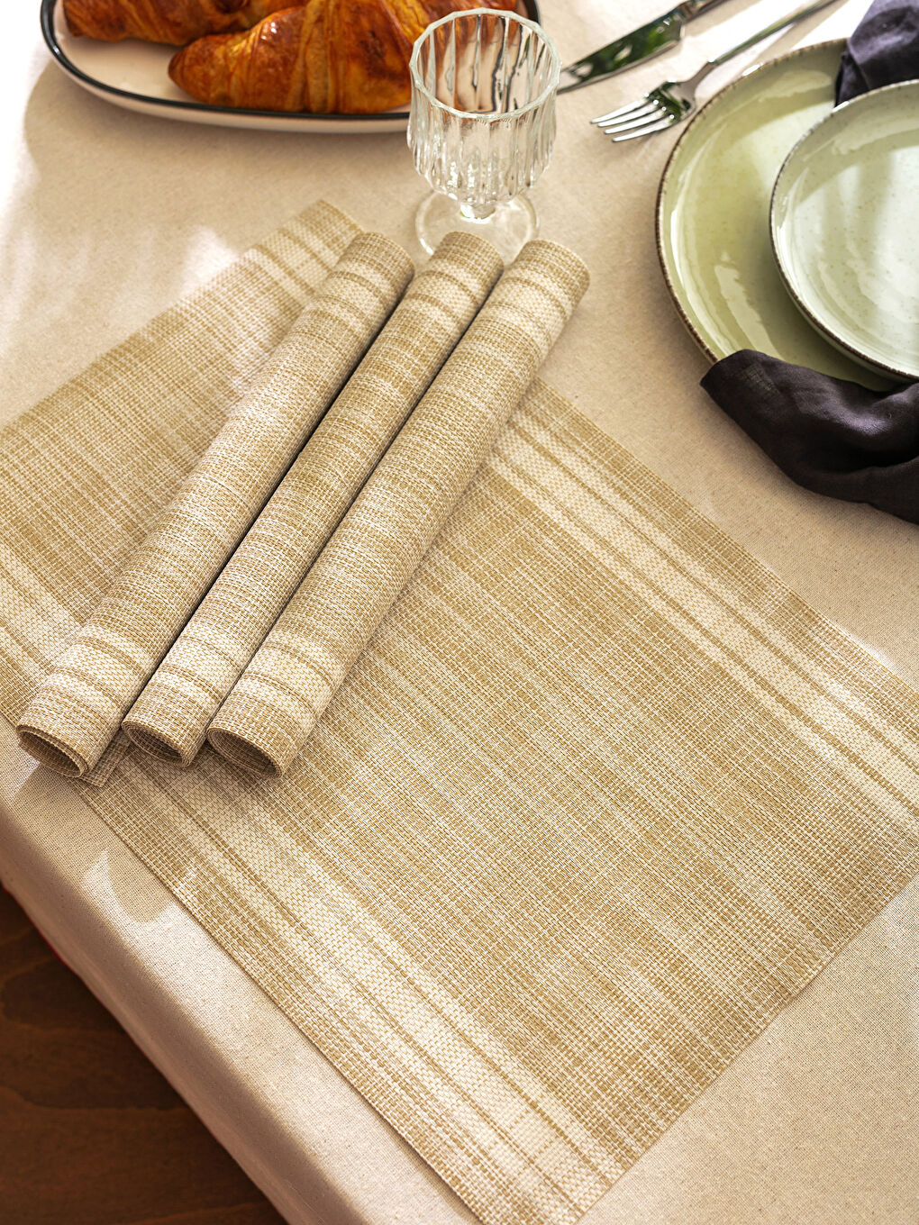 Set de table rayé 4 pièces 45x30 cm-3