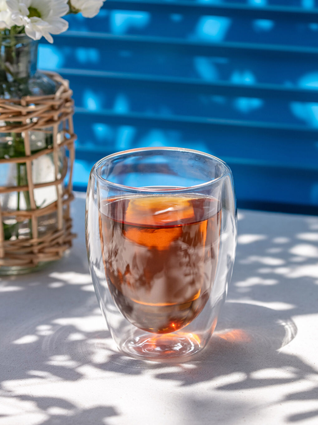 Renksiz Çift Cidarlı Cam Kupa Bardak 350 ml