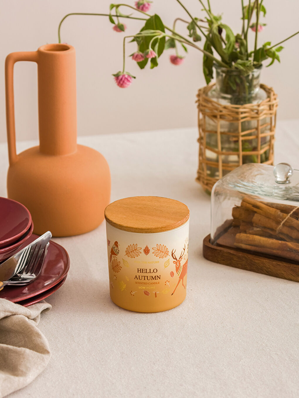 Karışık Kapaklı Kokulu Dekoratif Bardak Mum 190 g-2