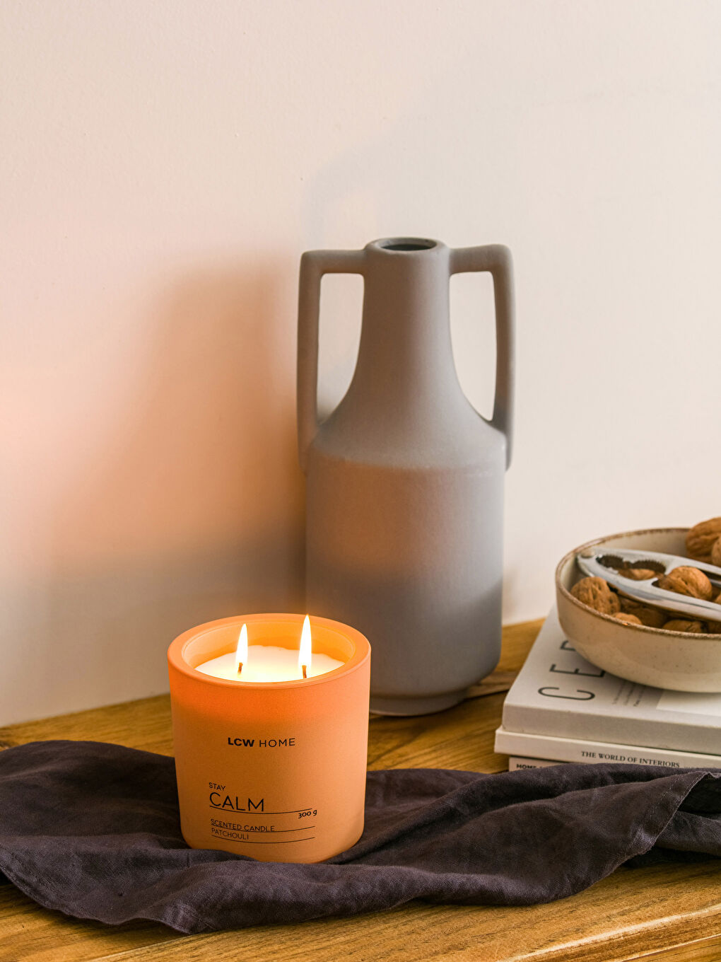 Printed Scented Decorative Glass Candle 300 Gr -W2AJ27Z8-LSL