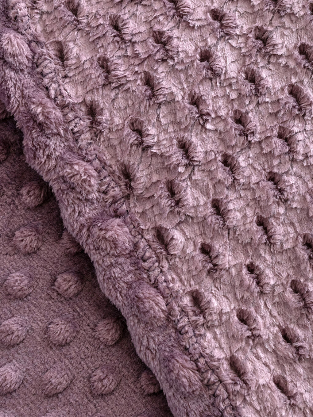 Велсофт бүршік өрнекті бір кісілік көрпе жамылғысы 150x220 см-3