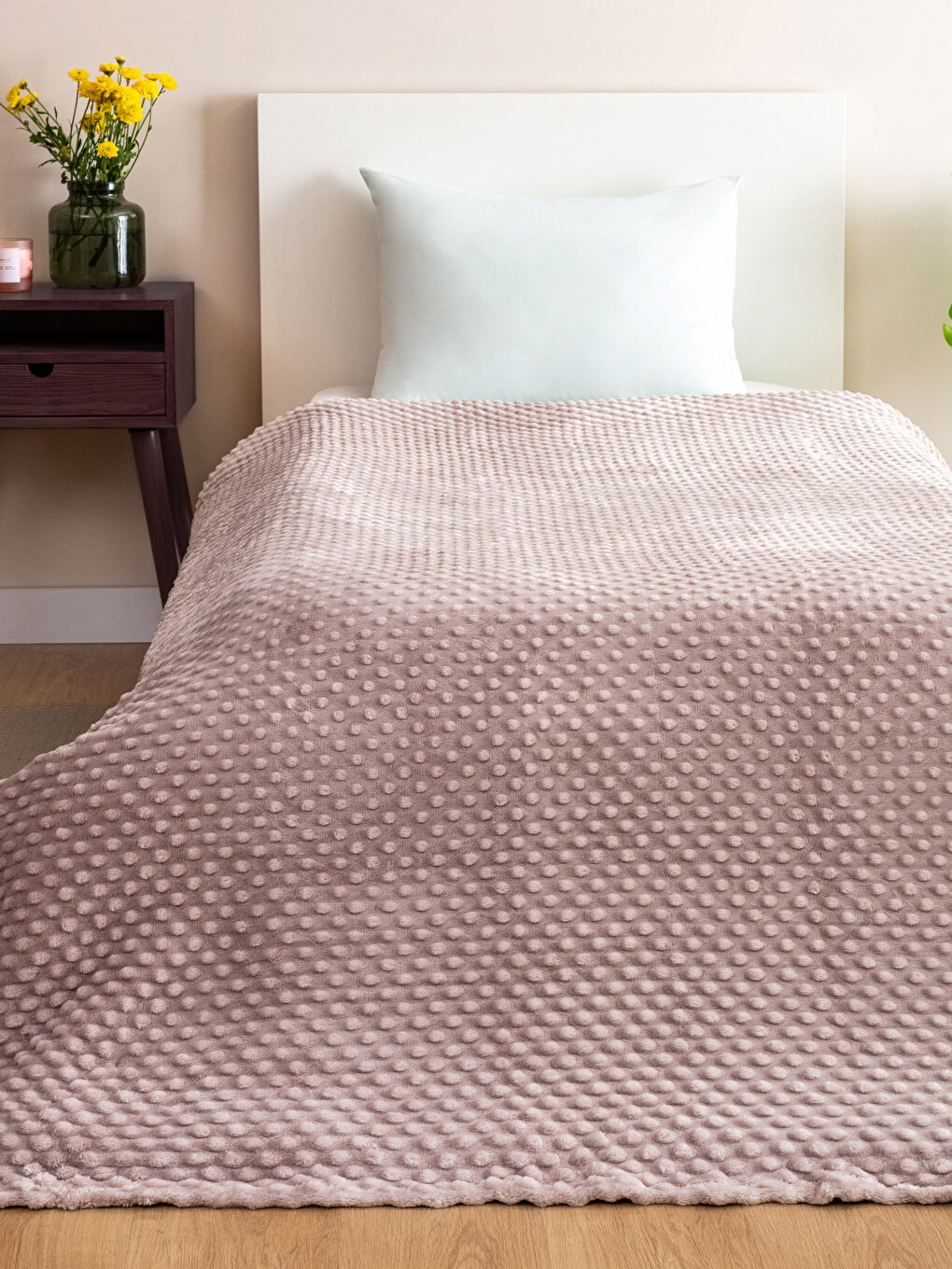 Welsoft Bud Patterned Single Blanket 150x220 Cm