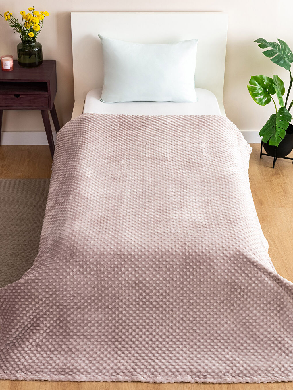 Welsoft Bud Patterned Single Blanket 150x220 Cm-1