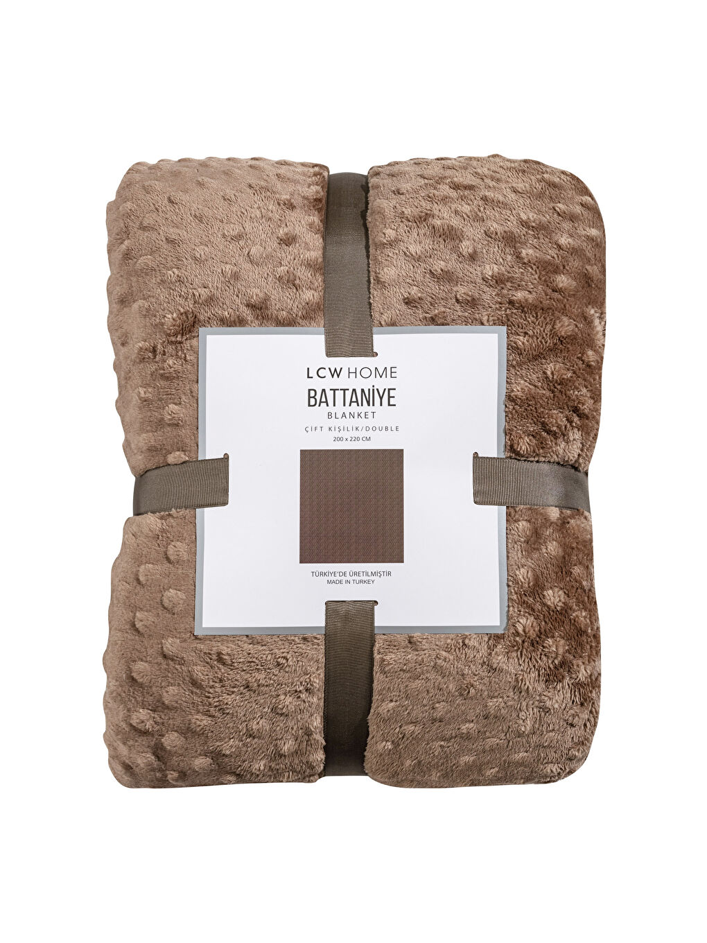 Kahverengi Çift Kişilik Kendinden Desenli Battaniye 200x220 cm-4