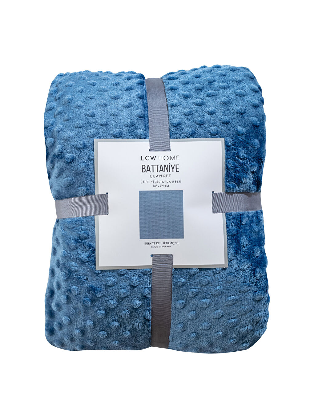 İndigo Çift Kişilik Kendinden Desenli Battaniye 200x220 cm-4