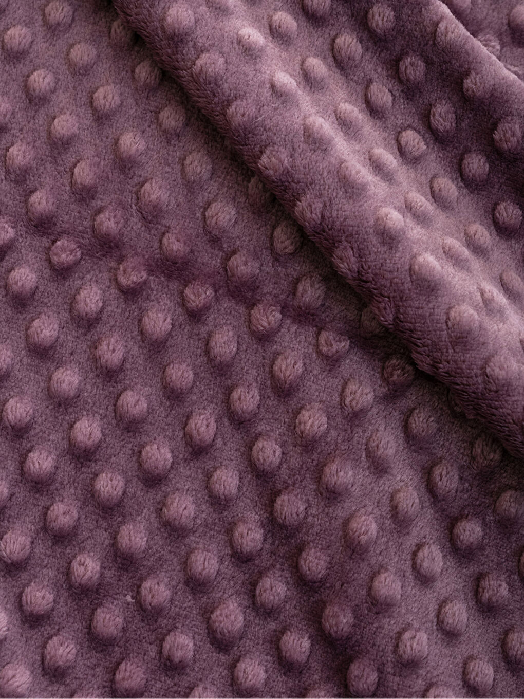 Mor Çift Kişilik Kendinden Desenli Battaniye 200x220 cm-2