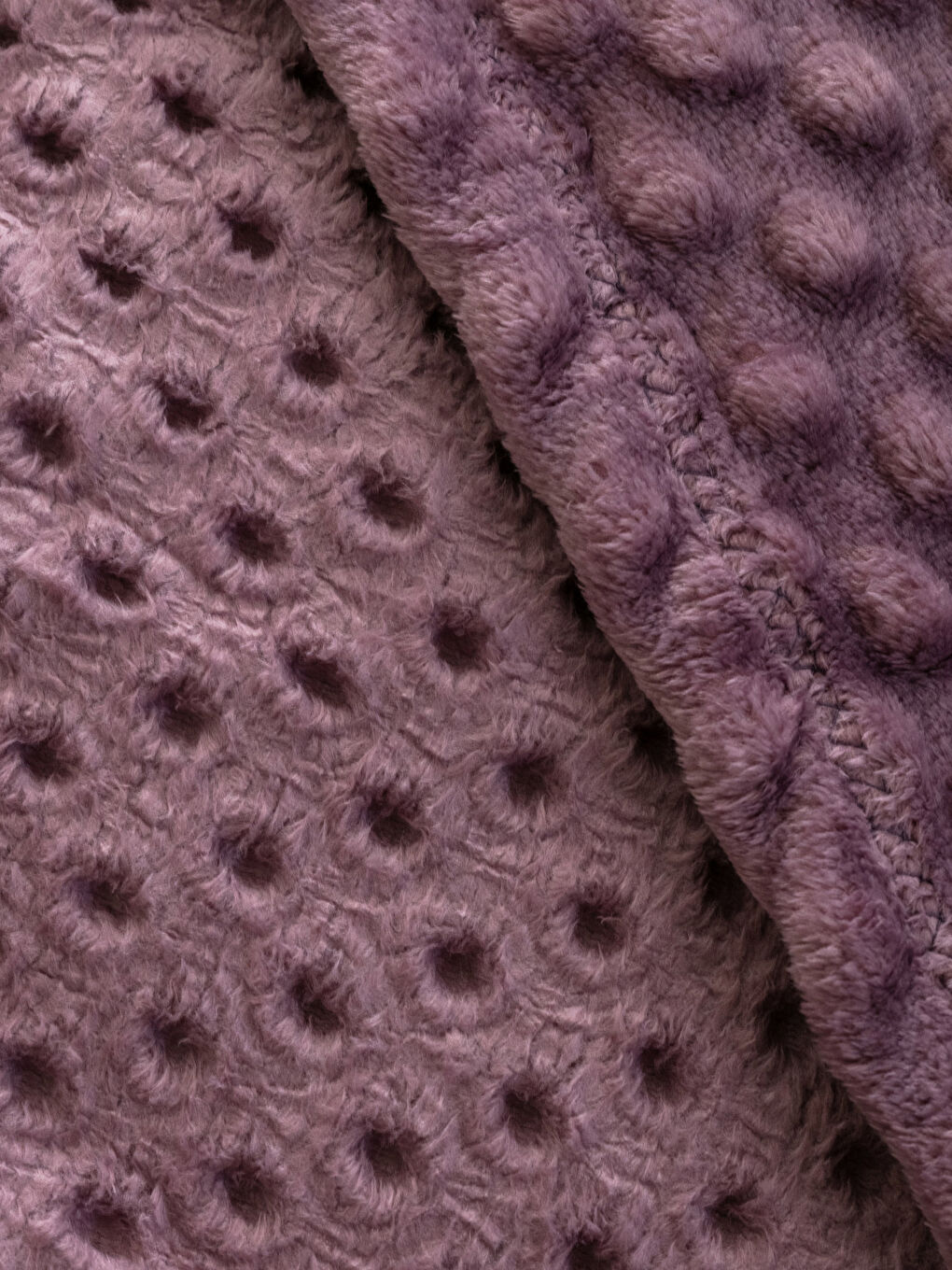 Mor Çift Kişilik Kendinden Desenli Battaniye 200x220 cm-3