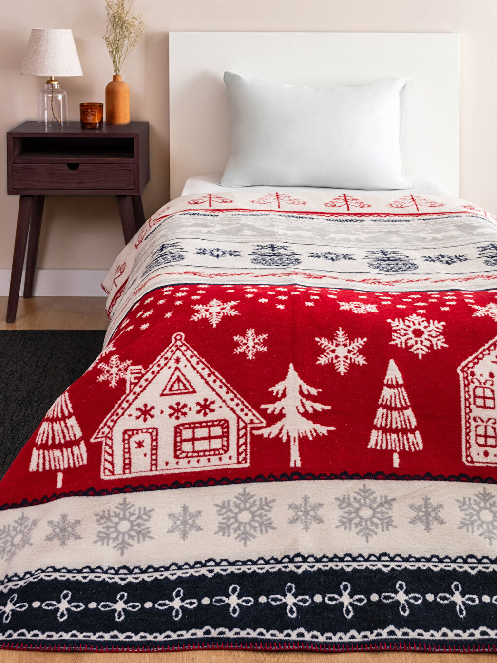 بطانية مفردة بطابع رأس السنة 150x200 سم