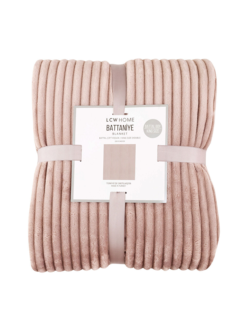 Bej Battal Boy Yumuşak Dokulu Çift Kişilik Battaniye 220x240 cm-4