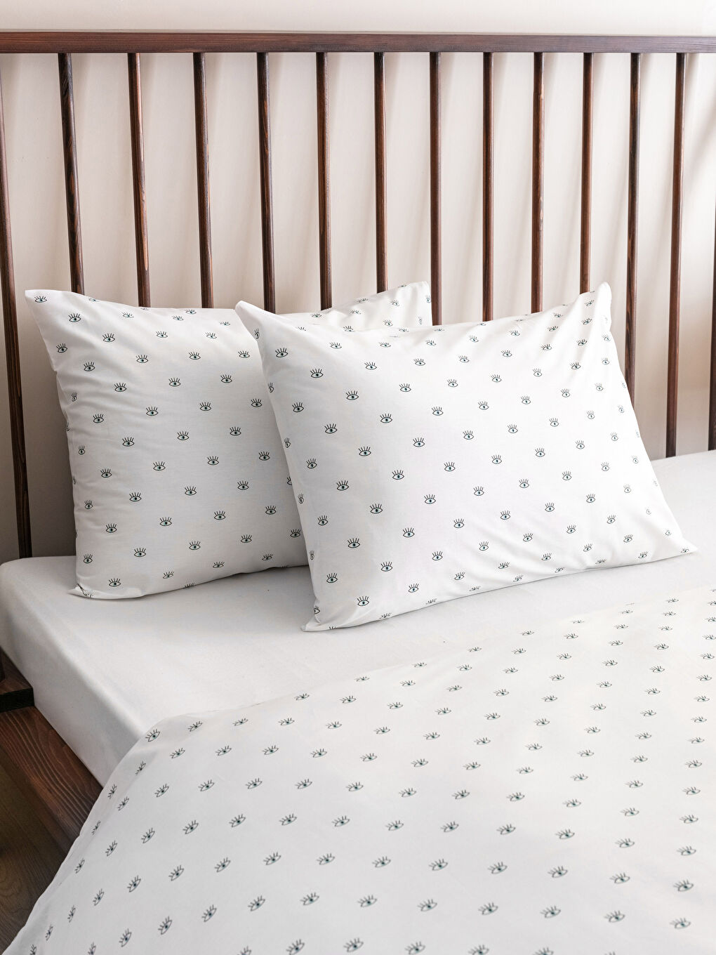 طقم غطاء لحاف مزدوج قطن مطبوع بعين-2