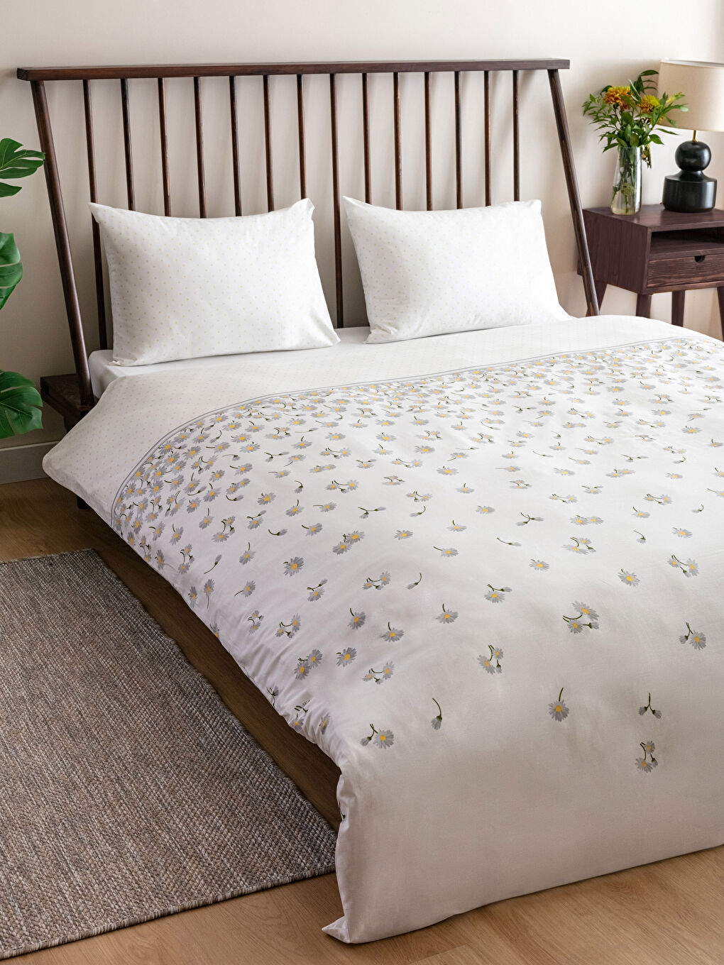 Floral Pattern Woven Double Duvet Cover Set