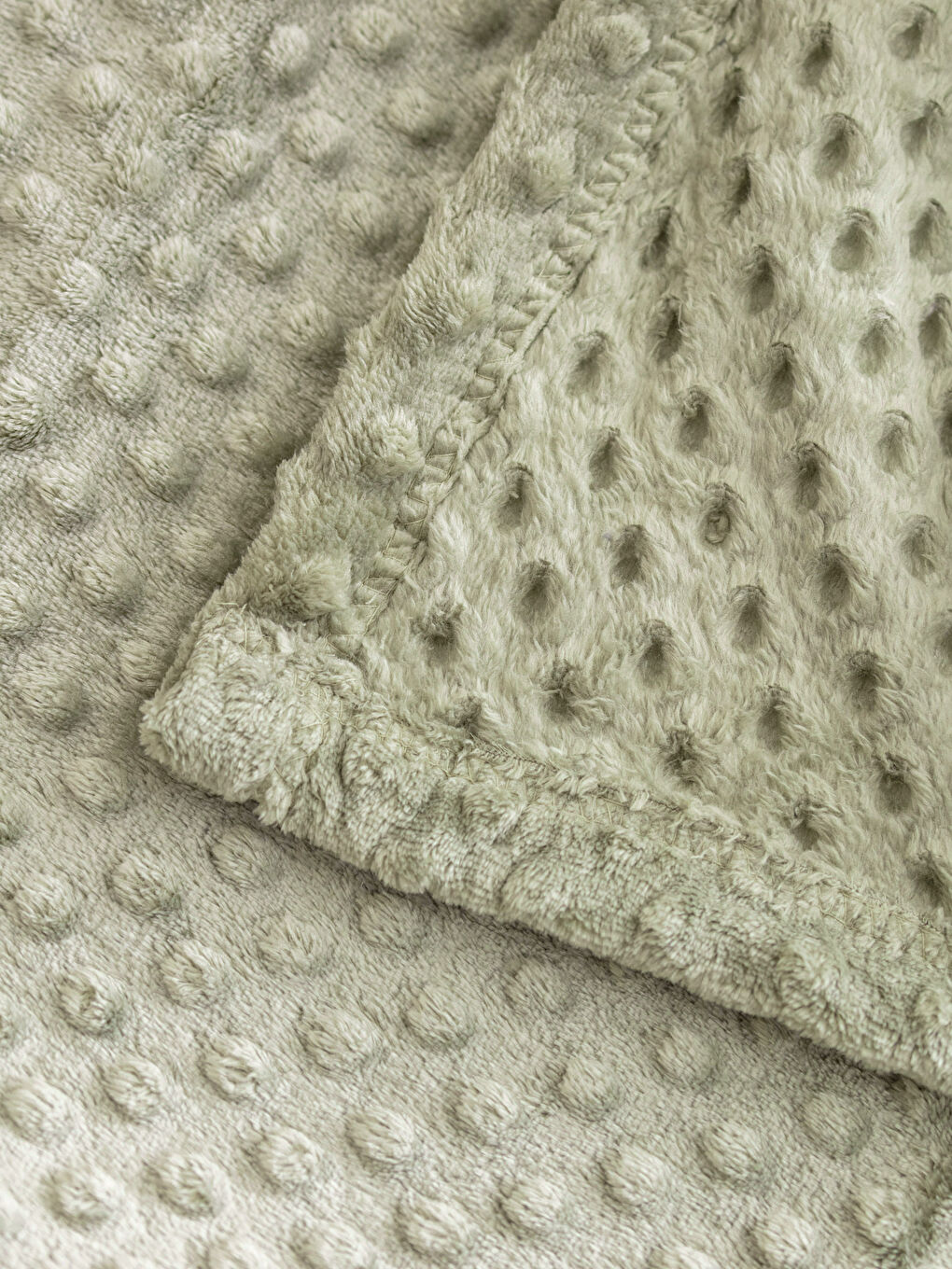 Yeşil Tomurcuk Desenli Wellsoft Bebek Battaniye 90x110 cm-3