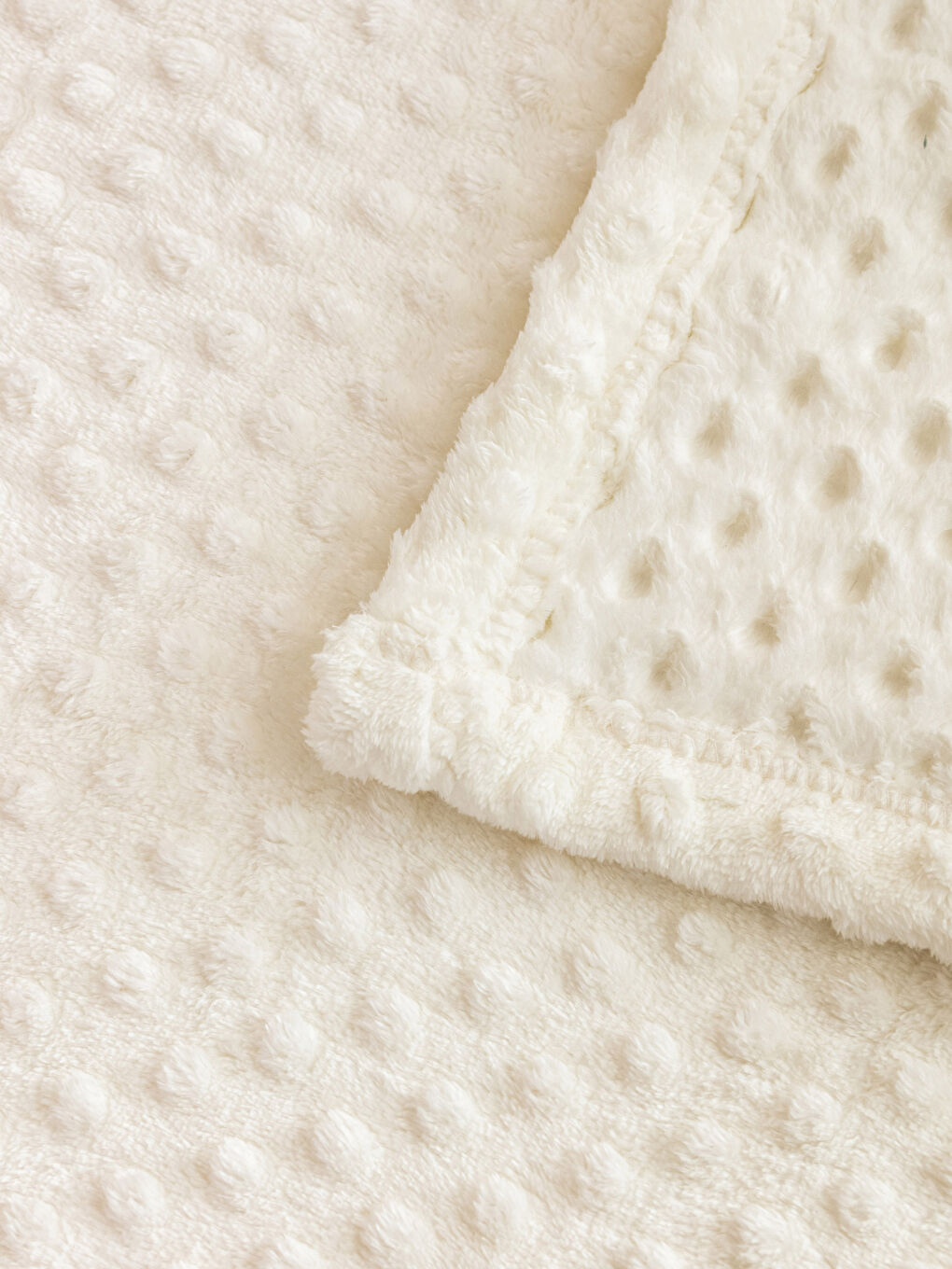 Ekru Tomurcuk Desenli Wellsoft Bebek Battaniye 90x110 cm-3