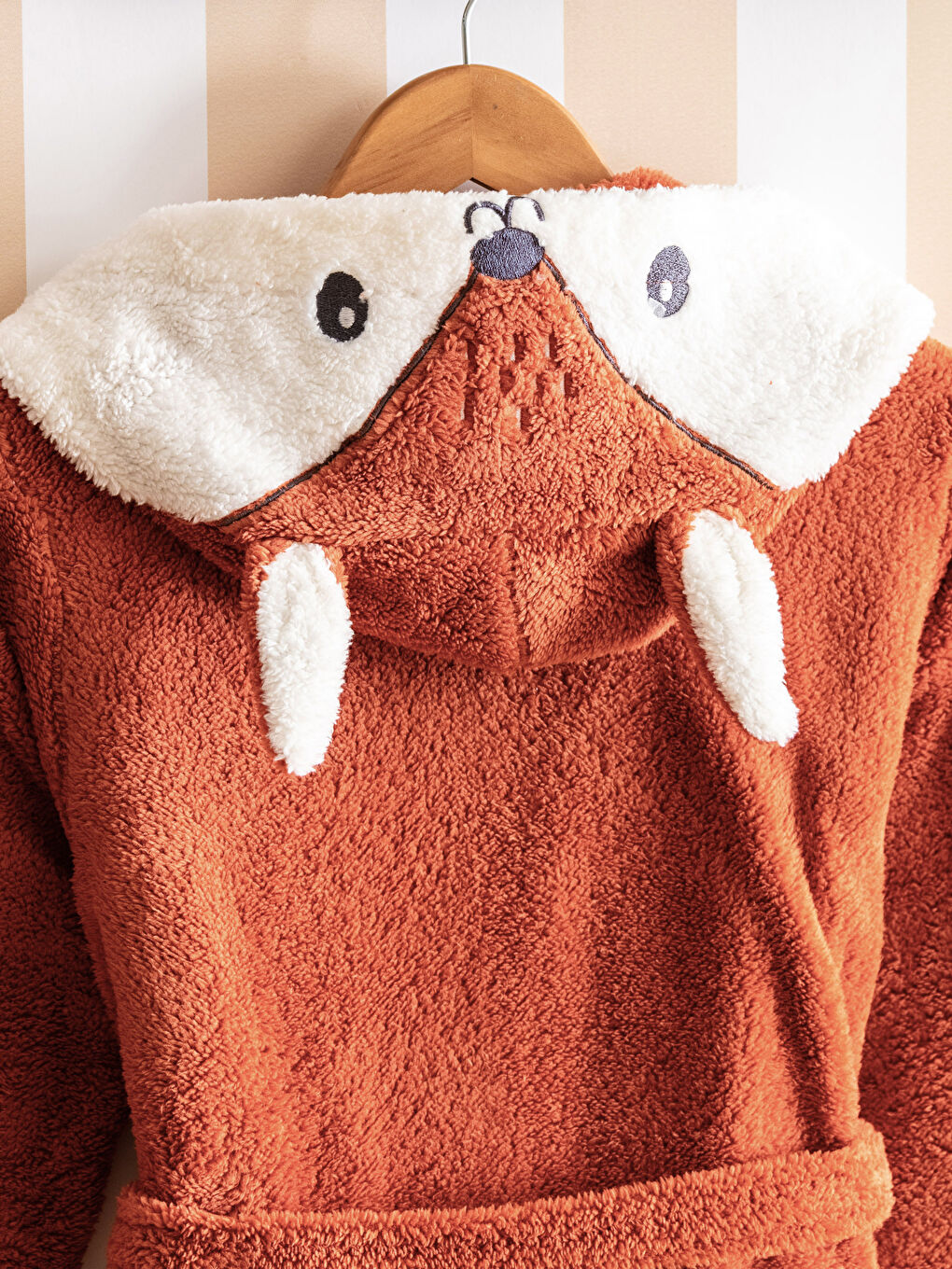 Robe de chambre garçon en velours doux à manches longues-6