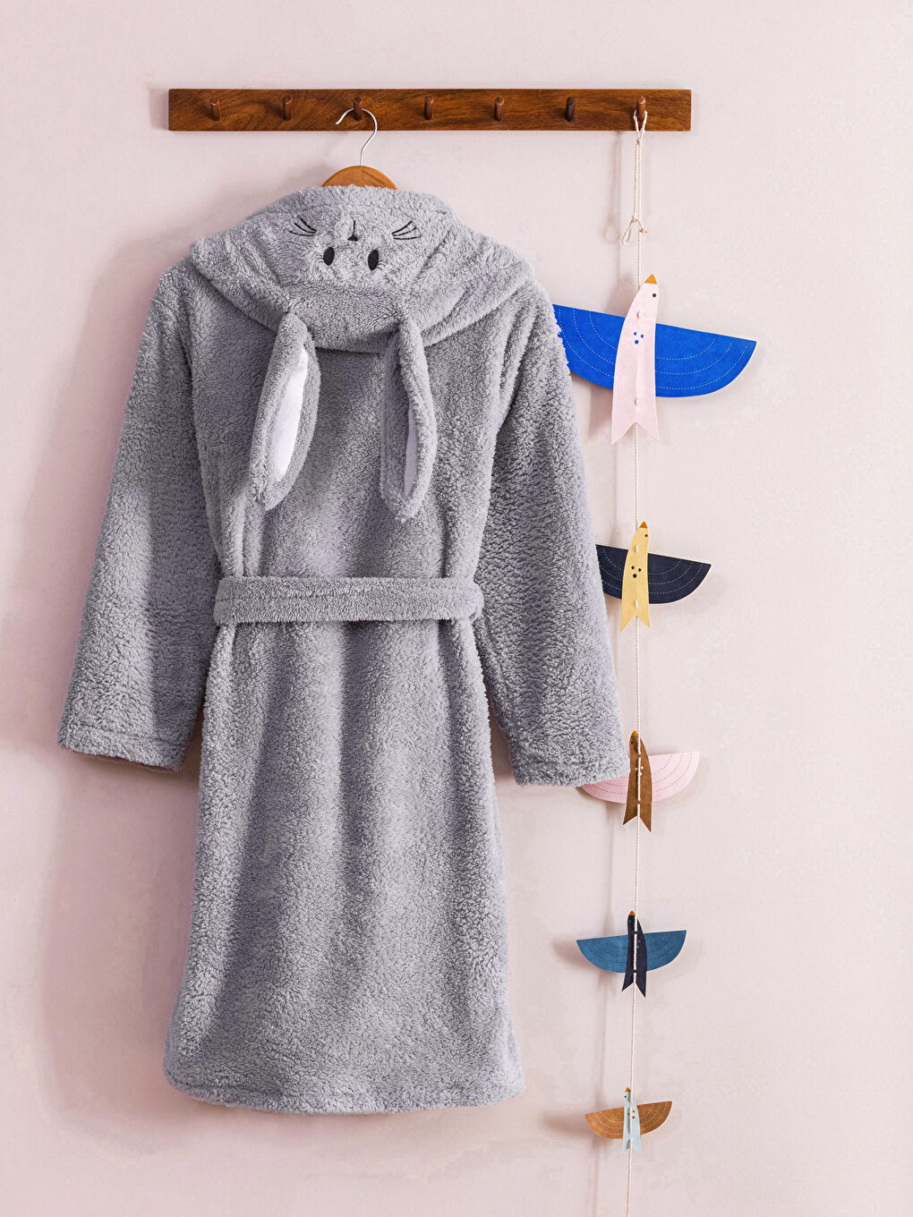 Halat cu Detalii Aplicație 3D și Glugă pentru Fete-1