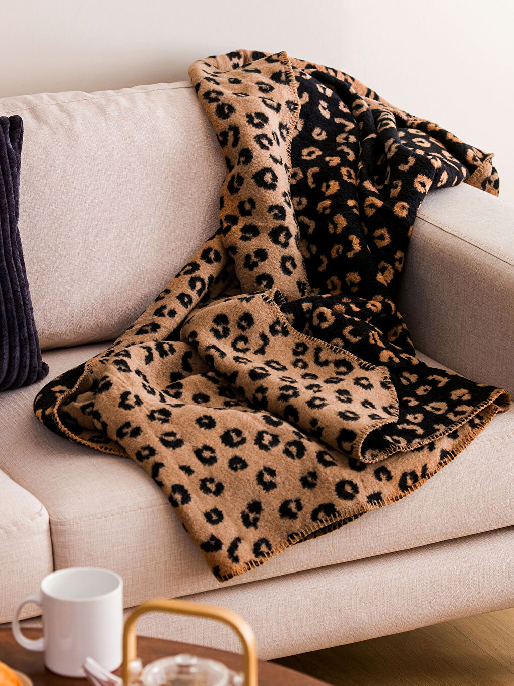 Двусторонний плед с принтом 130x170 см