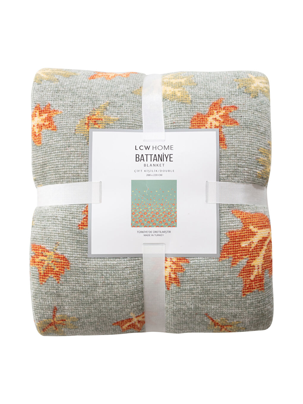Karışık Yaprak Desenli Çift Kişilik Battaniye 200x220 cm-4